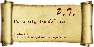 Pohorely Terézia névjegykártya